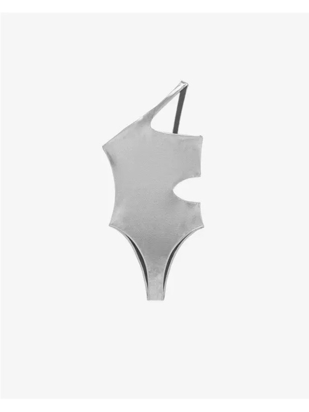 IRO Silver One-Shoulder Cutout Swimsuit